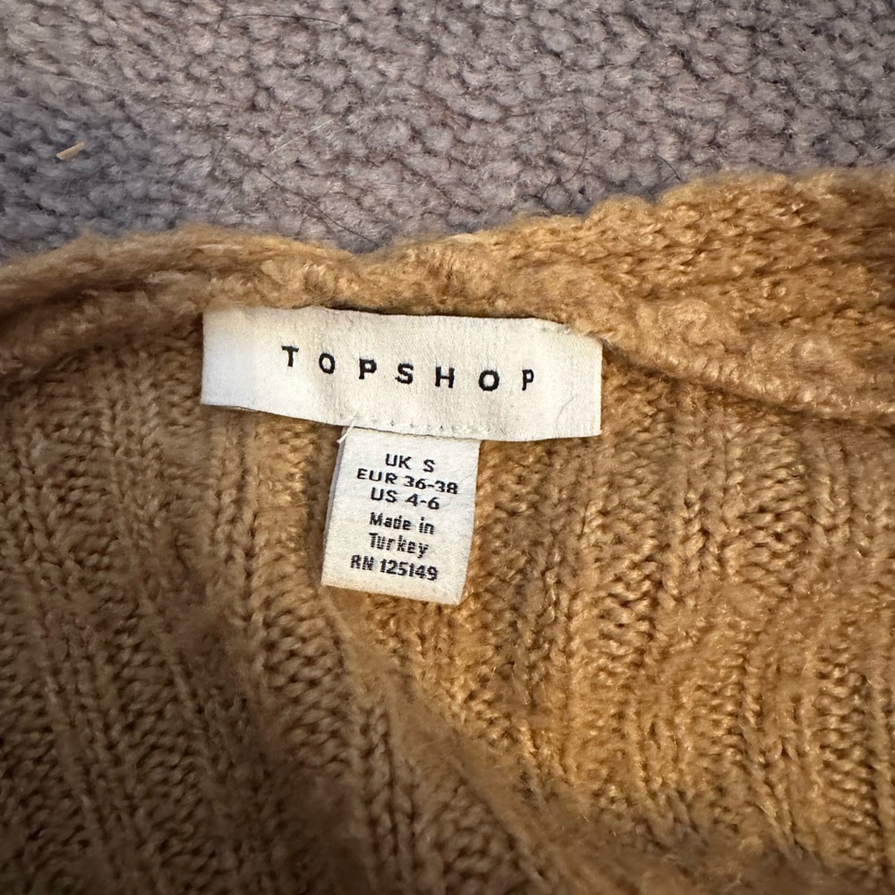 Topshop Tan Knit Cardigan - Picture 2 of 2